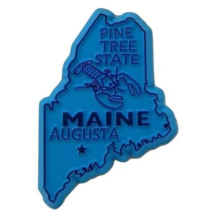 Maine The Pine Tree State Blue Fridge Magnet
