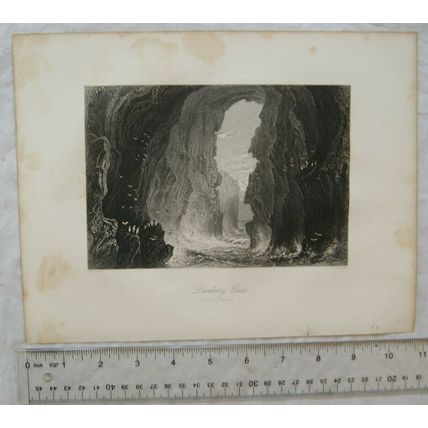 c1842 engraving Dunkerry Cave, County Antrim, Ireland