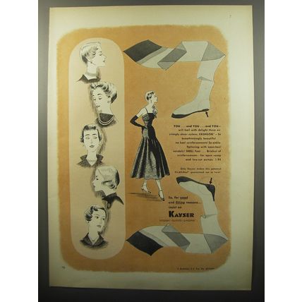 1950 Kayser Stockings Ad - You.. and you.. and you