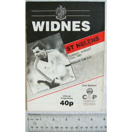 1987 programme Widnes v. St. Helens, 23/8
