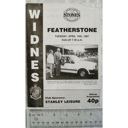 1987 programme Widnes v. Featherstone Rovers
