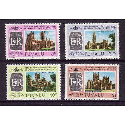 TUVALU 1978 CATHEDRALS SG 89 / 92 SET 4 VALS U/M MINT#3