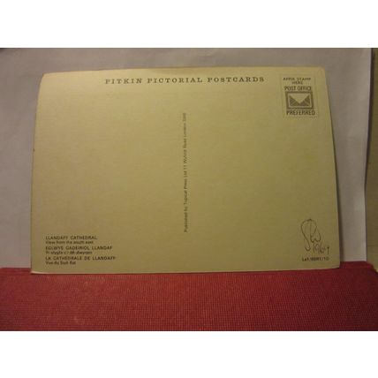 LLANDAFF CATHEDRAL, Wales. unused vintage postcard dated 1969 =