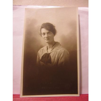 UNKNOWN YOUNG LADY antique photograph postcard by Percy Ward Photographer =