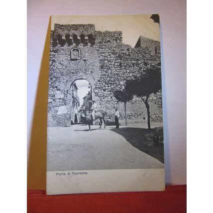PORTA di TAORMINA, SICILY, ITALY.. unused antique postcard =
