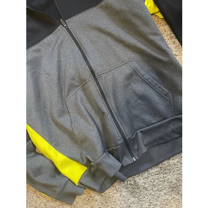 Men's 3XL Sport-Tek Full Zip Jacket Black Grey Neon Yellow XXXL Spring Fall