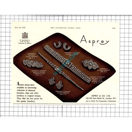 Asprey & Co Ltd London Jewellers Advert - 1950 Cutting