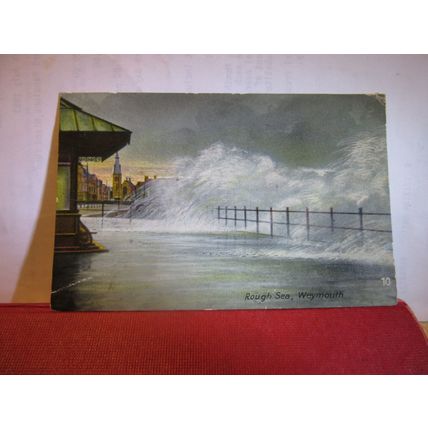 ROUGH SEAS, WEYMOUTH, DORSET. used vintage postcard 1929 pm =