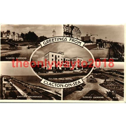 Clacton on Sea, 5 Scenes, Essex, Valentines Postcard