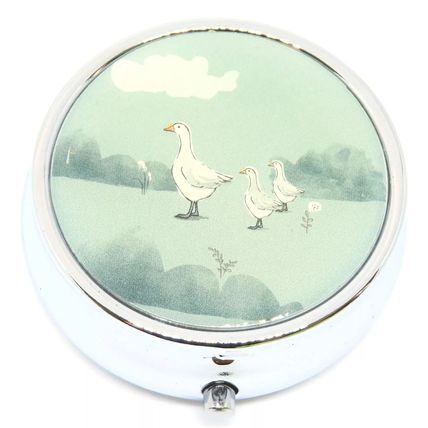 Embden Geese Pill Box 1.8 CM - Storage Gift Quack