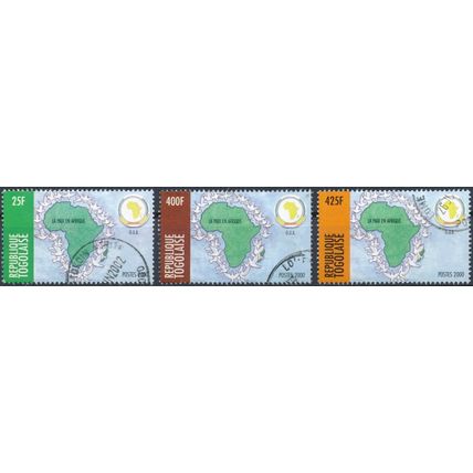 OAU, Peace in Africa: 3 Values - Togo 2000 - F H - MiNr 3160 & 3165/6