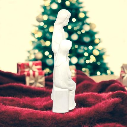 Vintage 80's Holy Family Figure - White Bisque - Nativity - Christmas