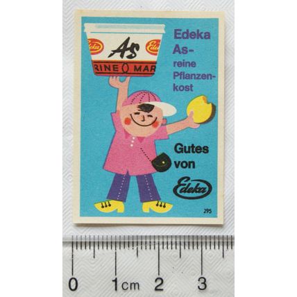 vintage West Germany Matchbox Label - Edeka - Reine Pflanzen Kost