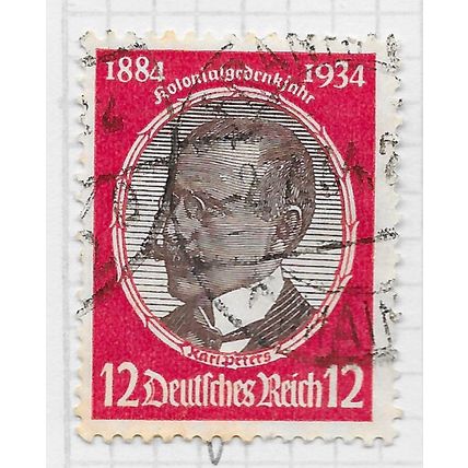 GERMANY 1934 COLONIAL RESEARCH KARL PETERS COLONISER 12Pf USED Mi 542