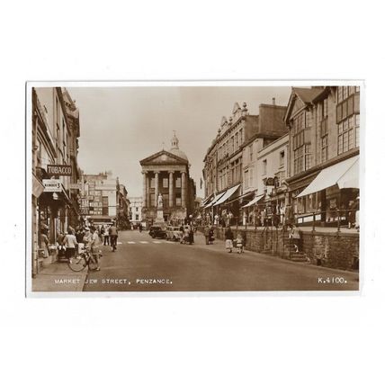 Market Jew Street, Penzance, Cornwall, RP Postcard.