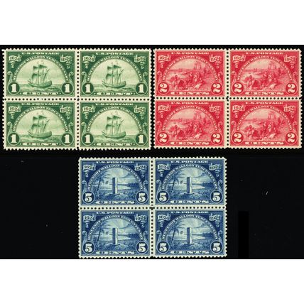 614-16, Mint VF NH Blocks of Four SCV $155 * Stuart Katz