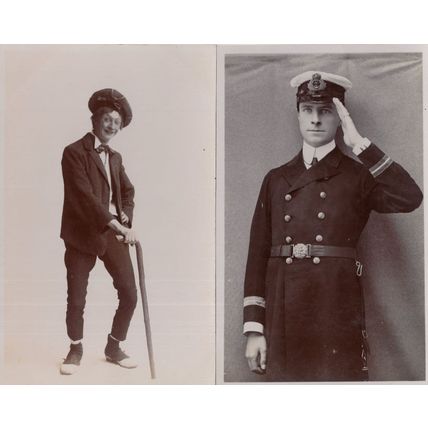 Theatre Comedian & Ship Sailor Captain Military 2x Littlehampton Postcard s