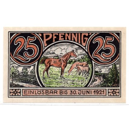 1921 Germany Winsen Notgeld 25 Pfennig Note (1163)