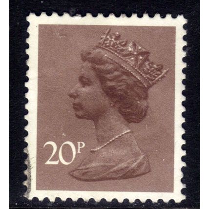 GB 1976 QE2 20p Dull Purple Machin 2 Bands Used SG X915 ( C1076 )