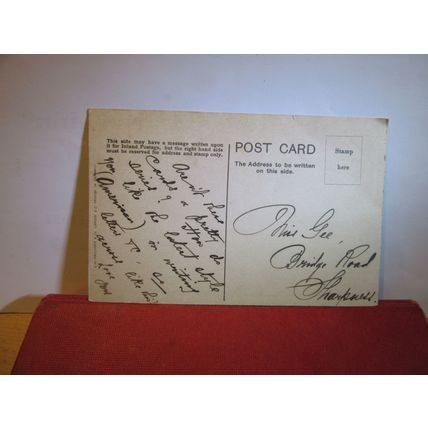 A WOOD, UPPER BANGOR, CAERNARFONSHIRE used antique postcard by C W Faulkner =