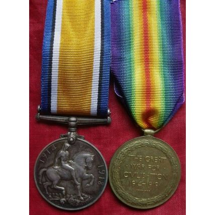 WORLD WAR ONE BRITISH WAR MEDAL & VICTORY SCOTTISH RIFLES Mc KRIMMON