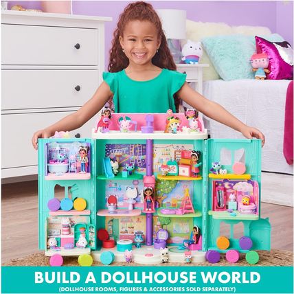 Gabby’S Dollhouse, Purrfect Dollhouse with 15 Pieces Including Toy Figures, Furn