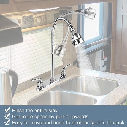 XMK All Metal RV Kitchen Faucet,Camper RV Kitchen Sink Faucet Replacement with F