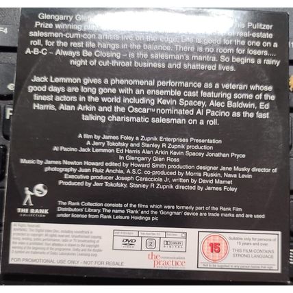 Glengarry Glen Ross DVD Promo The Mail Kevin Spacey Jonathan Pryce