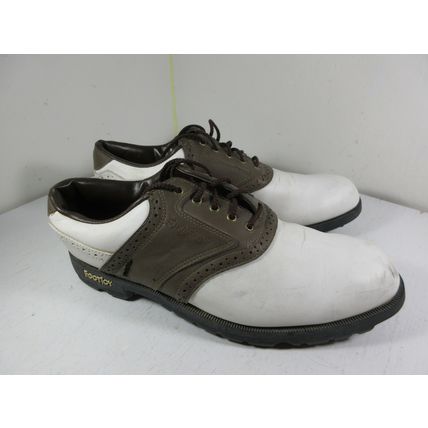 Footjoy Men's Golf Shoes Brown White Size 9.5 M Soft Spikes - 45542