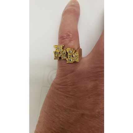 Estate Vintage Unisex 14kt YG 1.00ct VS/H Old Cut Diamond "AL" Ring,13.3gr,1940s
