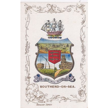 ED 199 SOUTHEND ON SEA - HERALDIC POSTCARD. PRINTED POSTCARD