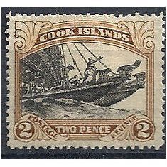 Cook Islands 1931 SG101 2d Black & Brown Mounted Mint - remainders.