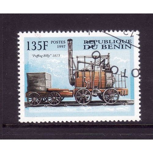 BENIN 1997 STEAM RAILWAYS SG1698 1813 135F PUFFIN BILLY LOCOMOTIVE FINE USED