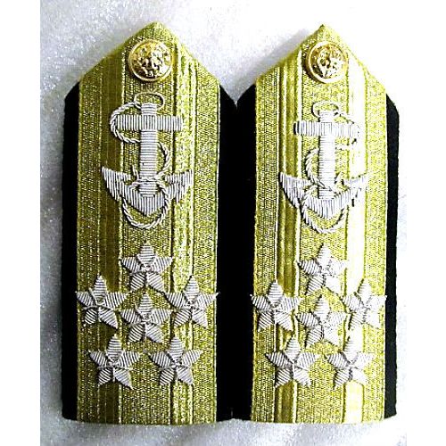 CP NEW US NAVY SIX STARS ADMIRAL RANK HI QUALITY SHOULDER BOARDS COLLECTORS ITEM