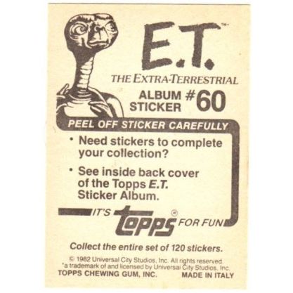 1982 Topps ET Album Sticker # 60