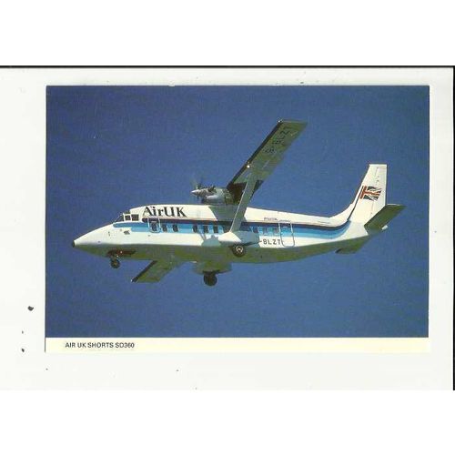 Aviation AIR UK SHORTS SD360 Postcard by Dennis (C.079609L)