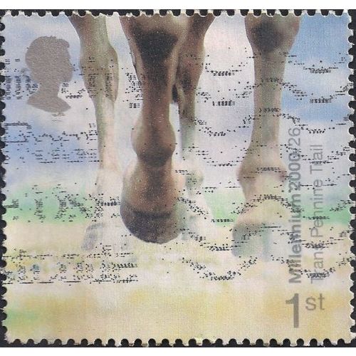 GB, HORSE, Running hooves, blue to yellow 2000, First, #2