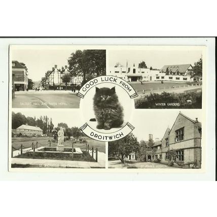 Worcestershire DROITWICH Multi-View Postcard (Valentine K.33)