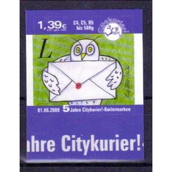 5 J. Kuriermarken, Eule / 5th ann. of Citykurier Stamps, Owl **/MNH 2008