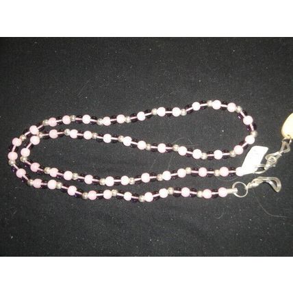 Unique 29" Pink & clear Purple glass lanyard cord sun reading driving glasses