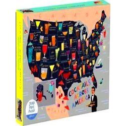 Cocktail Map Of The Usa 1000 Piece Puzzle