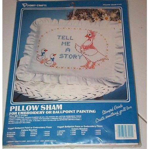 Vintage Vogart Pillow Sham - Tell Me A Story - Paint or Embroidery