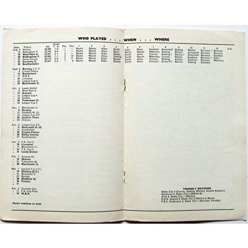 1969-70 STOKE CITY v SOUTHAMPTON (Very Good Condition - No Writing)