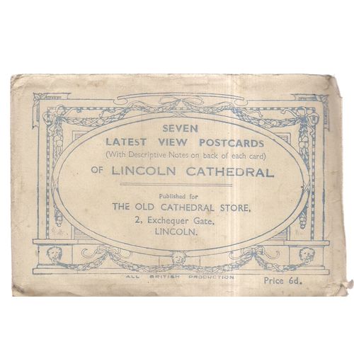 set of 7 postcards LINCOLN CATHEDRAL EARLY 20th c.for The Old Cathedral Store =