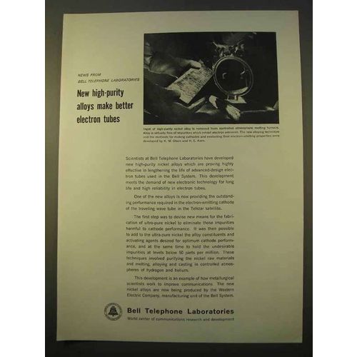 1963 Bell Telephone Laboratories Ad - Electron Tubes