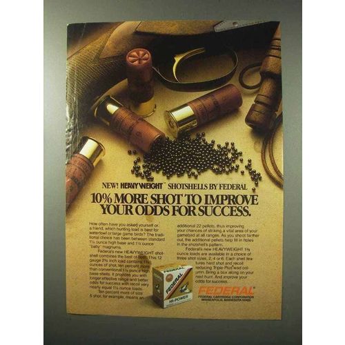 1984 Federal Heavyweight Shotshells Ad - Improve Odds
