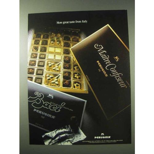 1984 Perugina Baci and Maitre Confiseur Chocolate Ad