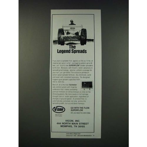 1990 Vicon Superflow Seeder Spreaders Ad - The legend spreads