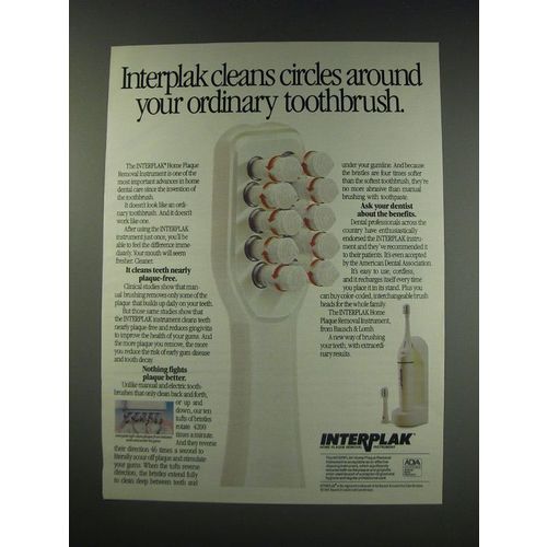 1991 Interplak Toothbrush Ad - Interplak cleans circles around