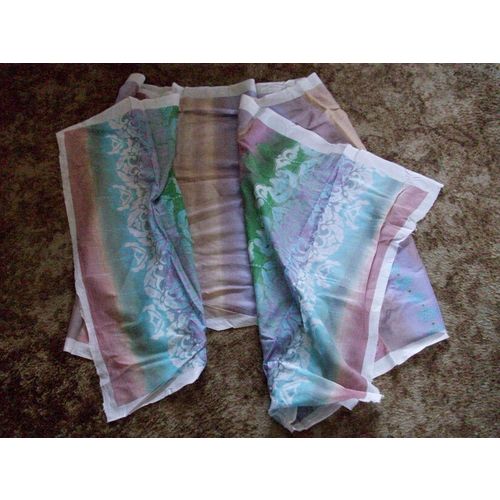 Burkha Lawn LILAC GREEN TURQUOISE PATTERNED INDIAN SHAWL 228x94cms **GC**